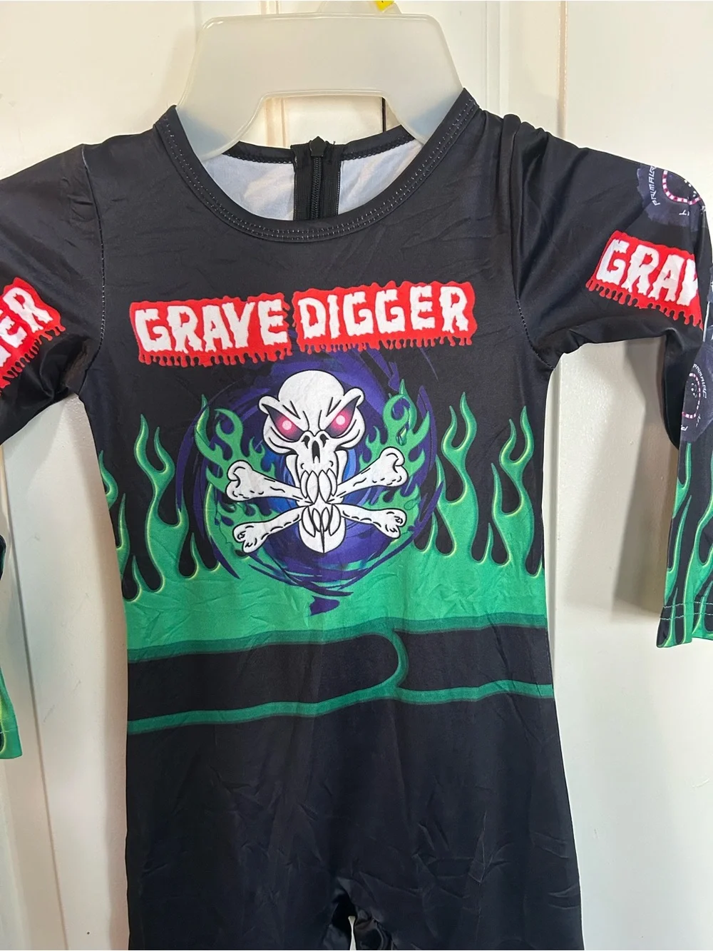 Grave Digger Monster Truck Driver Kids Costume Size 100(3T) See Meas. Halloween